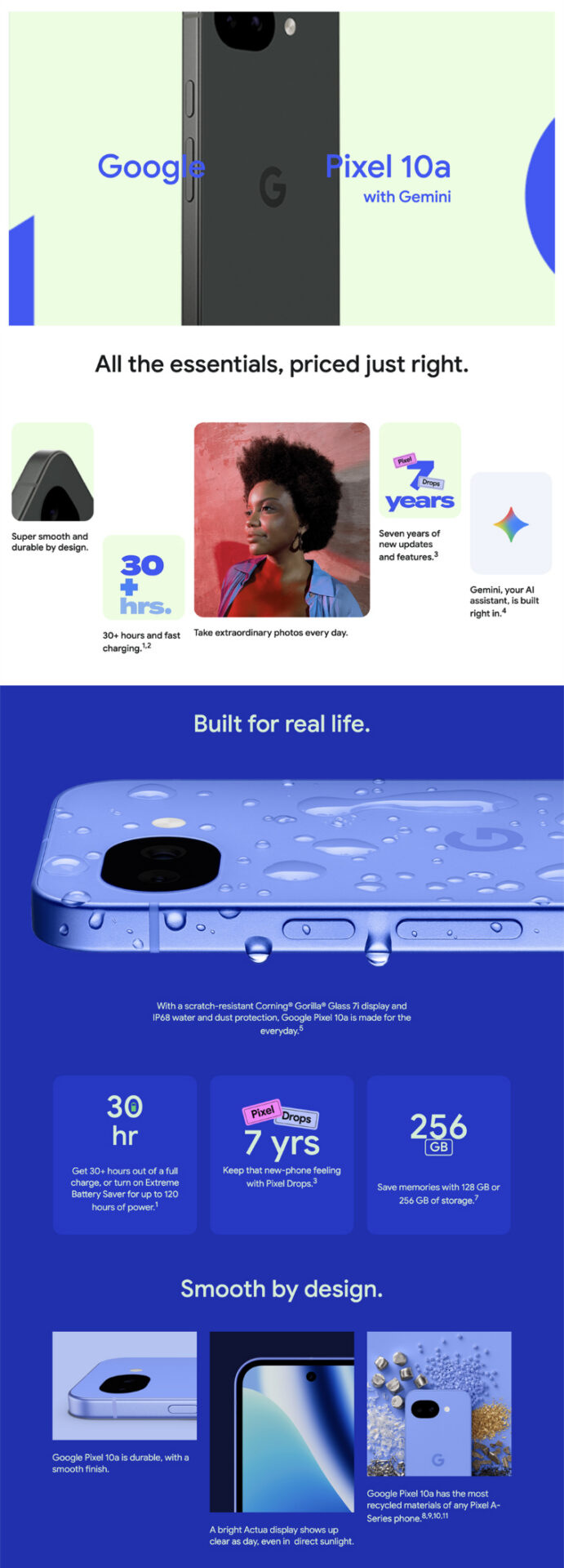 Google Pixel 10a PDP River